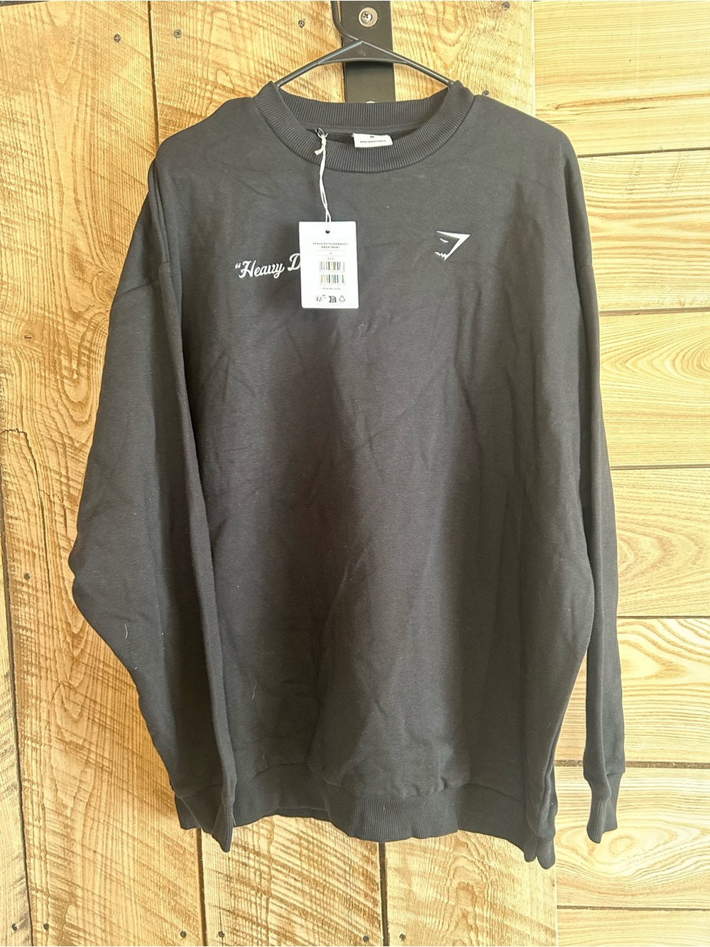 Gymshark Black Sweatshirt with White Chest Logo
